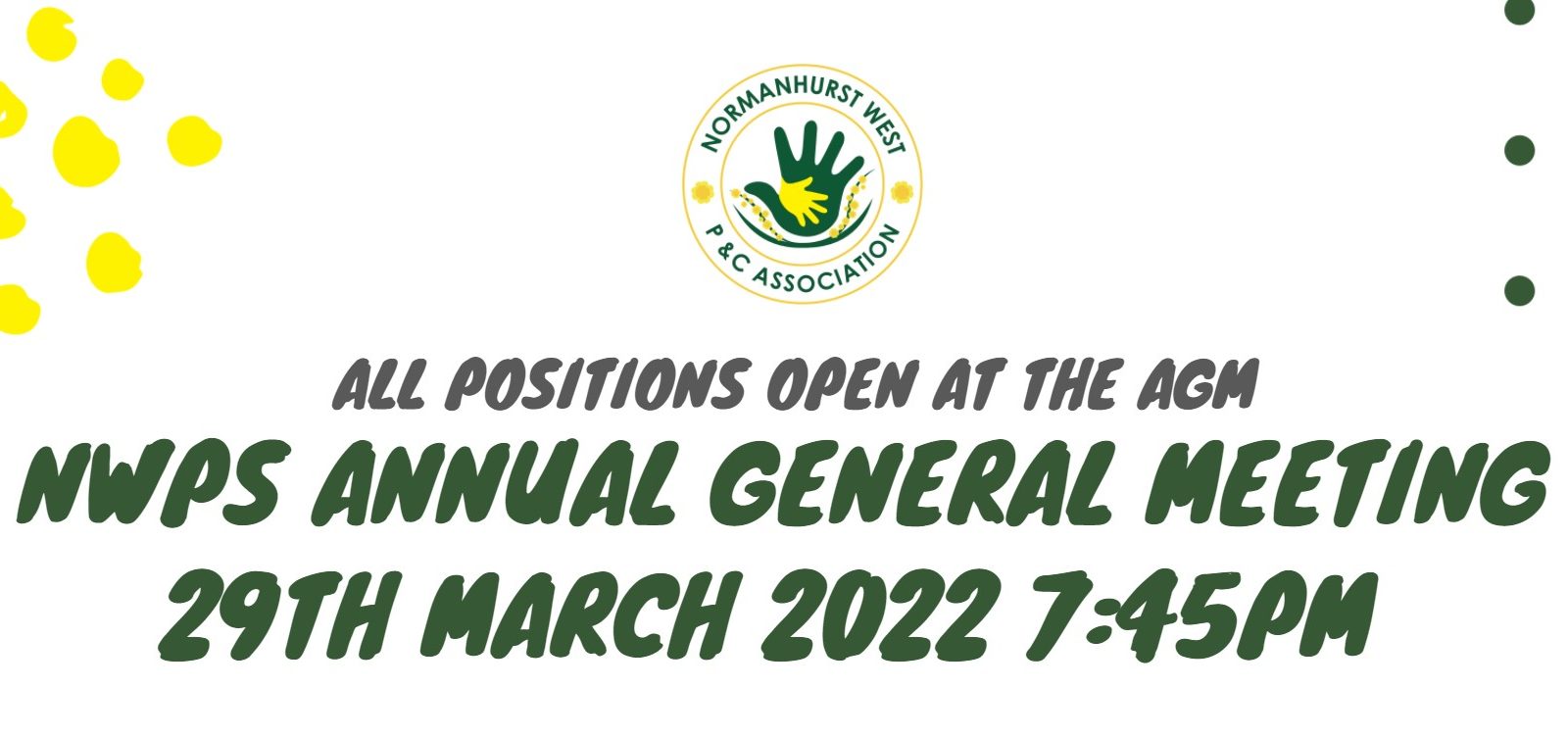 NWPS AGM 2022 – 29th March 7:45pm at school